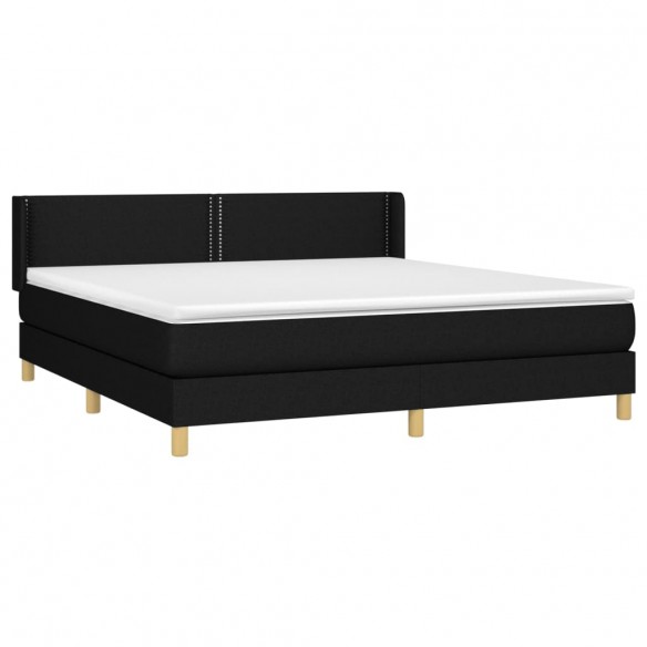 Cadre de lit avec matelas Noir 160x200 cm Tissu