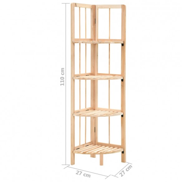 Étagère d'angle bois de cèdre 27 x 27 x 110 cm