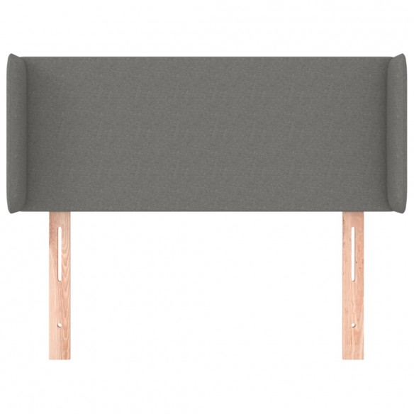 Tête de lit avec oreilles Gris foncé 103x16x78/88 cm Tissu