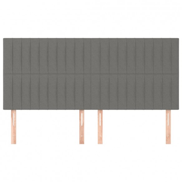 Têtes de lit 4 pcs Gris foncé 100x5x78/88 cm Tissu