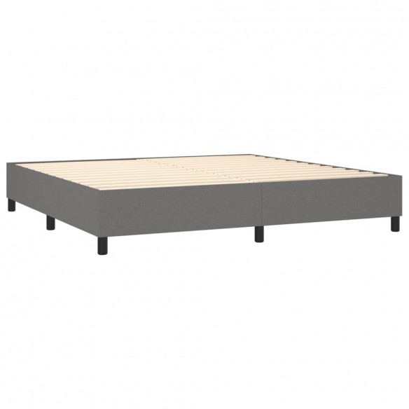 Cadre de lit matelas LED Gris foncé 200x200 cm Tissu