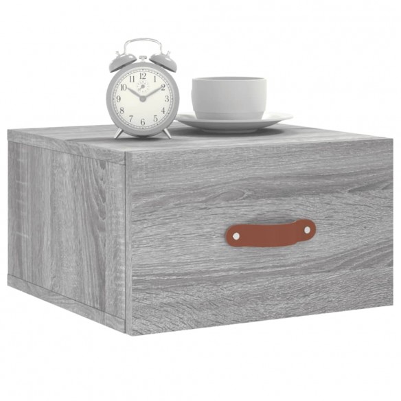 Table de chevet murale sonoma gris 35x35x20 cm