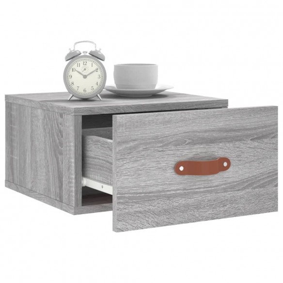 Table de chevet murale sonoma gris 35x35x20 cm