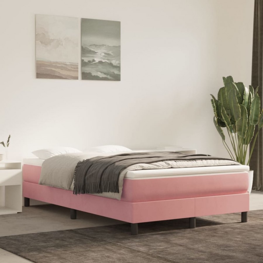 Matelas de lit à ressorts ensachés Rose 120x200x20 cm Velours