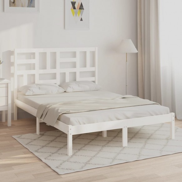 Cadre de lit Blanc Bois massif 120x200 cm