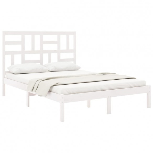 Cadre de lit Blanc Bois massif 120x200 cm