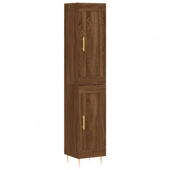 Buffet haut Chêne marron 34,5x34x180 cm Bois d'ingénierie