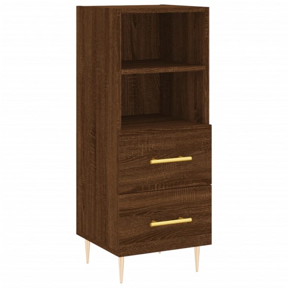 Buffet haut Chêne marron 34,5x34x180 cm Bois d'ingénierie