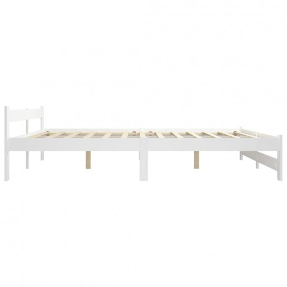 Cadre de lit Blanc Bois de pin massif 140x200 cm