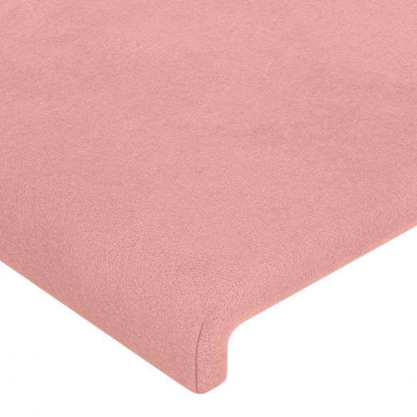 Tête de lit avec oreilles Rose 103x23x118/128 cm Velours