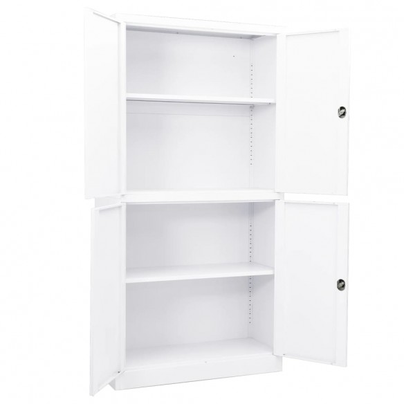 Armoire de bureau Blanc 90x40x180 cm Acier