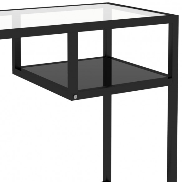 Bureau d'ordinateur Noir 100x36x74 cm Verre