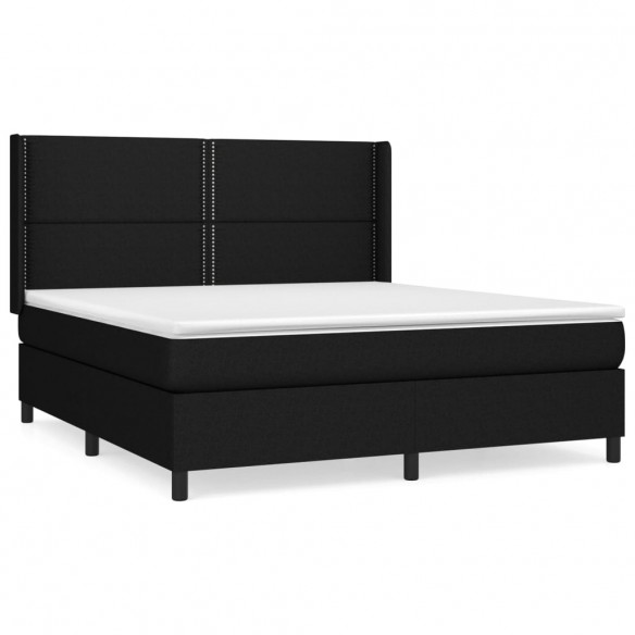 Cadre de lit avec matelas Noir 160x200 cm Tissu