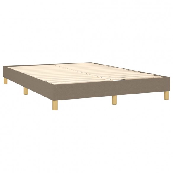 Cadre de lit avec matelas Taupe 140x200 cm Tissu