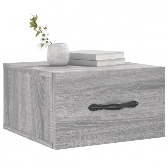 Table de chevet murale sonoma gris 35x35x20 cm