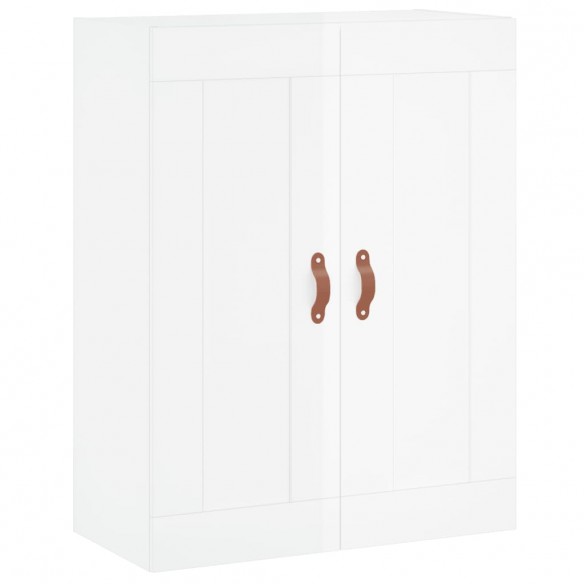 Armoire murale blanc brillant 69,5x34x90 cm bois d'ingénierie