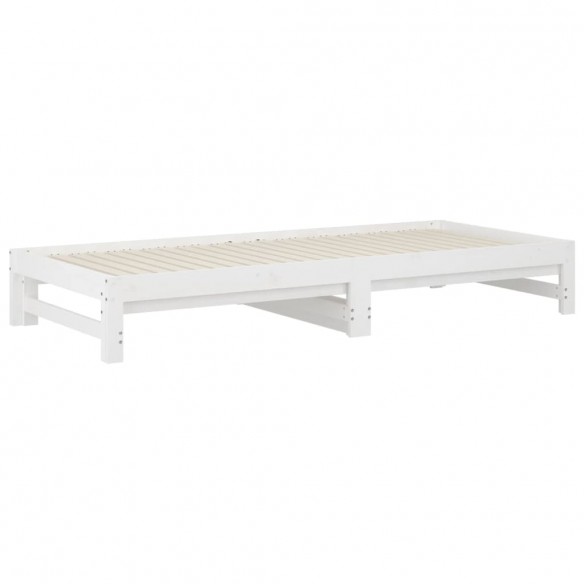 Lit coulissant Blanc 2x(90x200) cm Bois de pin massif