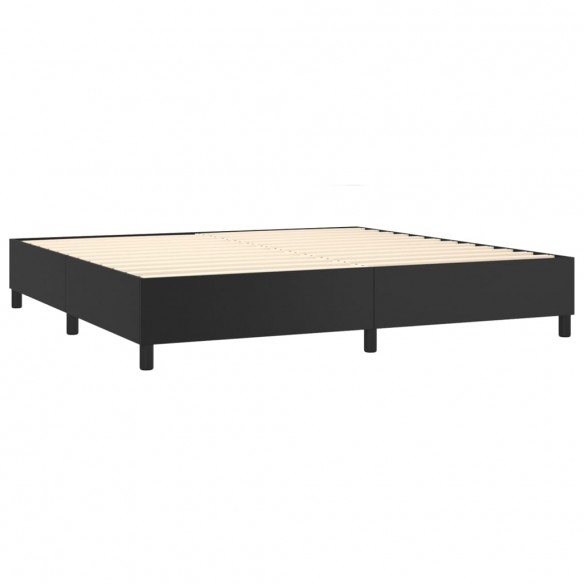 Cadre de lit matelas LED Noir 200x200cm Similicuir