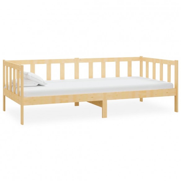 Lit de repos avec matelas 90x200 cm Bois de pin massif