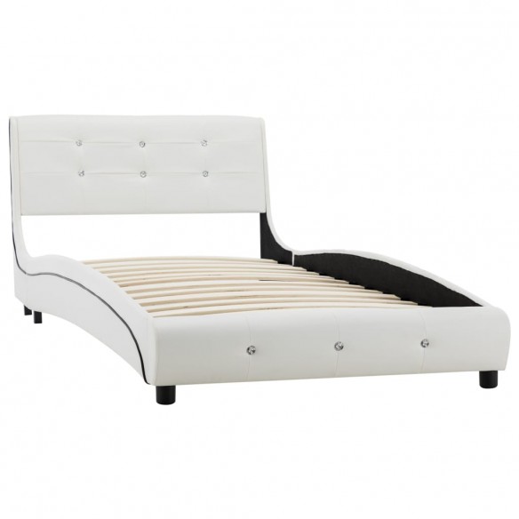 Lit avec matelas Blanc Similicuir 90 x 200 cm