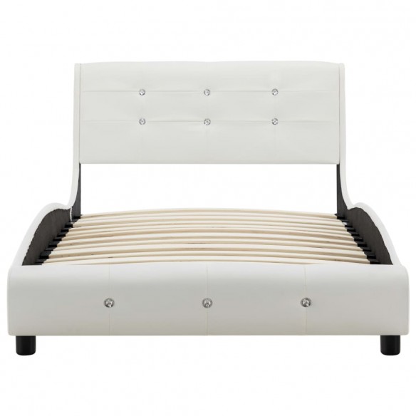 Lit avec matelas Blanc Similicuir 90 x 200 cm