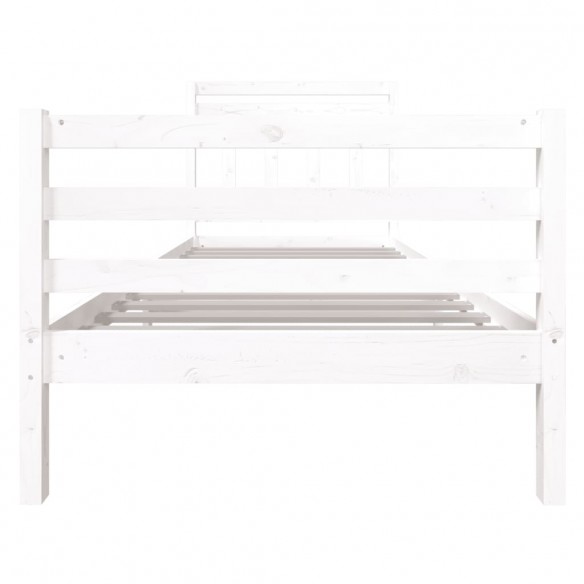 Cadre de lit Blanc Bois massif 90x190 cm Simple