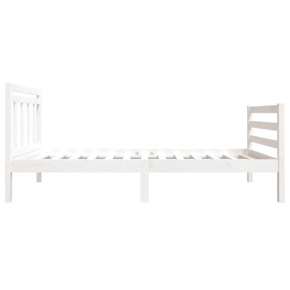 Cadre de lit Blanc Bois massif 90x190 cm Simple