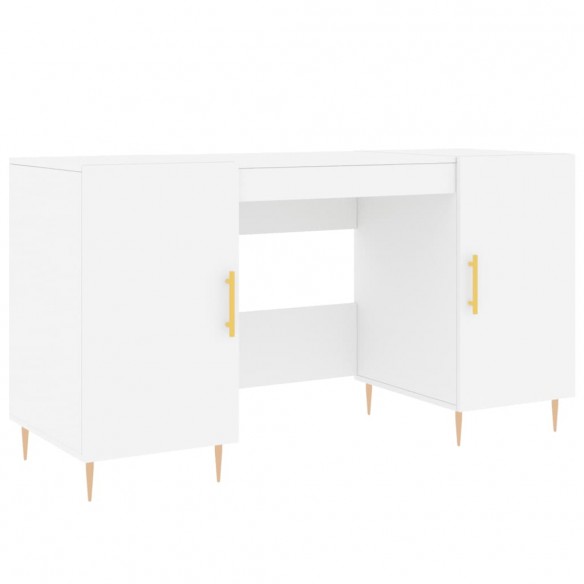 Bureau blanc 140x50x75 cm bois d'ingénierie