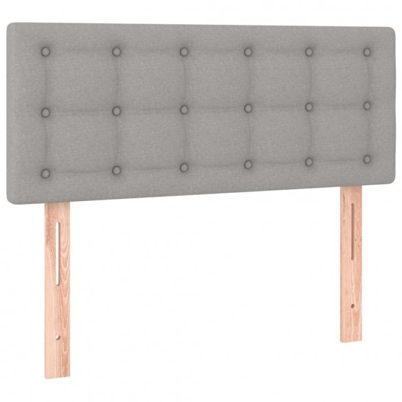 Cadre de lit avec matelas et LED Gris clair 80x200cm