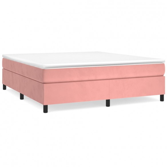 Cadre de lit avec matelas Rose 160x200 cm Velours