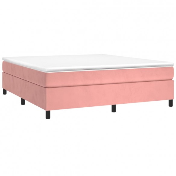 Cadre de lit avec matelas Rose 160x200 cm Velours