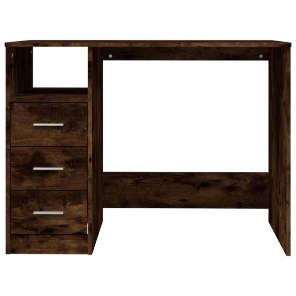 Bureau avec tiroirs Chêne fumé 102x50x76 cm Bois d'ingénierie