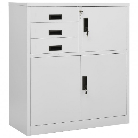 Armoire de bureau avec jardinière Gris clair 90x40x125 cm Acier