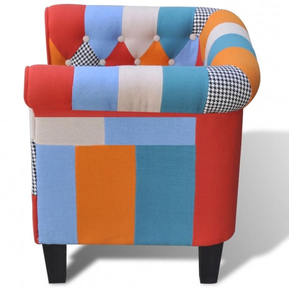 Fauteuil avec design de patchwork Tissu