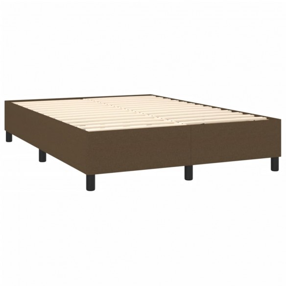 Cadre de lit avec matelas Marron foncé 140x200 cm