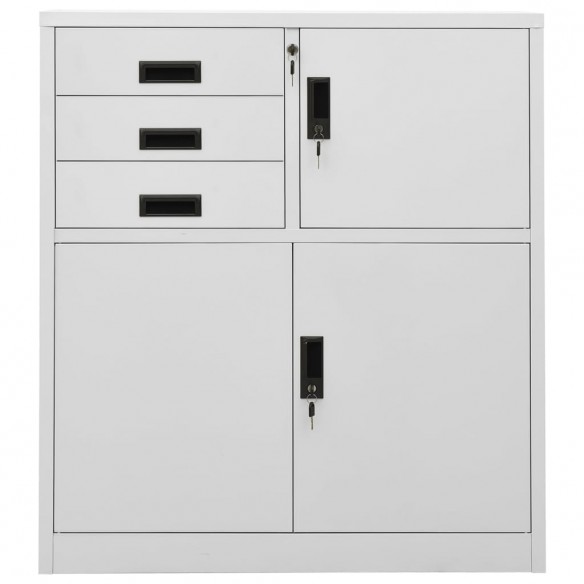 Armoire de bureau Gris clair 90x40x102 cm Acier