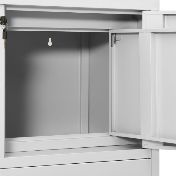 Armoire de bureau Gris clair 90x40x102 cm Acier