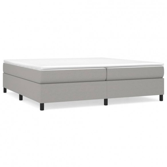 Cadre de lit avec matelas Gris clair 200x200cm Tissu