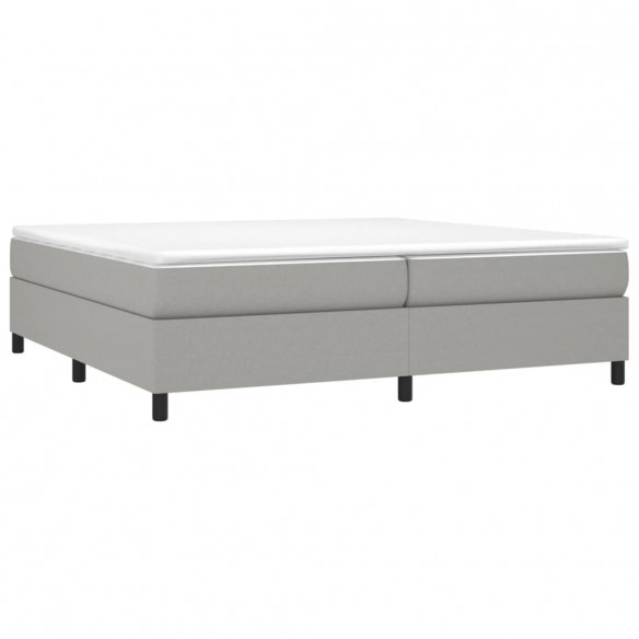 Cadre de lit avec matelas Gris clair 200x200cm Tissu