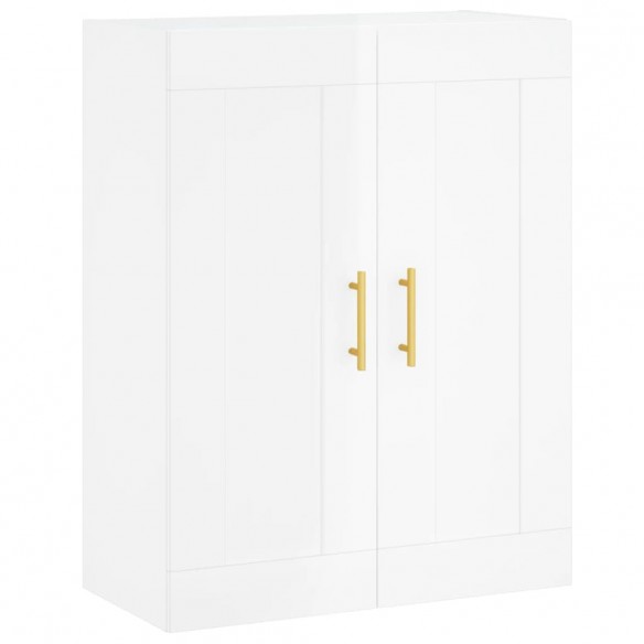 Armoire murale blanc brillant 69,5x34x90 cm bois d'ingénierie