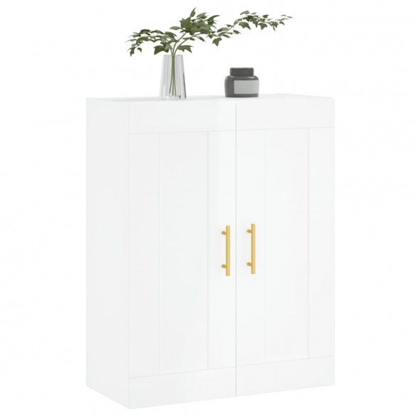 Armoire murale blanc brillant 69,5x34x90 cm bois d'ingénierie