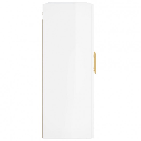 Armoires murales 2 pcs blanc brillant bois d'ingénierie