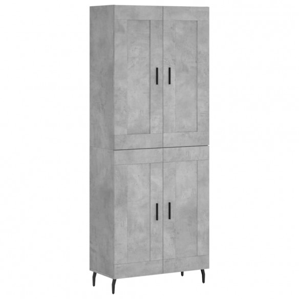 Buffet haut Gris béton 69,5x34x180 cm Bois d'ingénierie