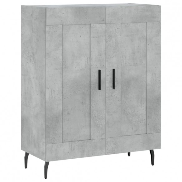 Buffet haut Gris béton 69,5x34x180 cm Bois d'ingénierie