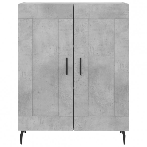 Buffet haut Gris béton 69,5x34x180 cm Bois d'ingénierie