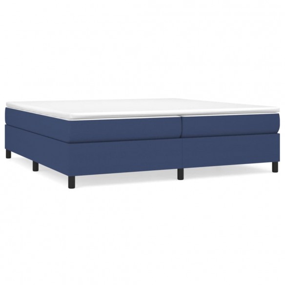 Cadre de lit avec matelas Bleu 200x200 cm Tissu