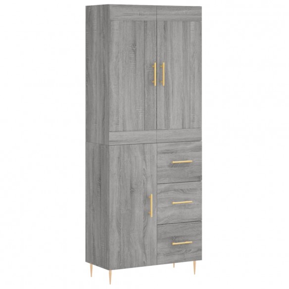 Buffet haut Sonoma gris 69,5x34x180 cm Bois d'ingénierie