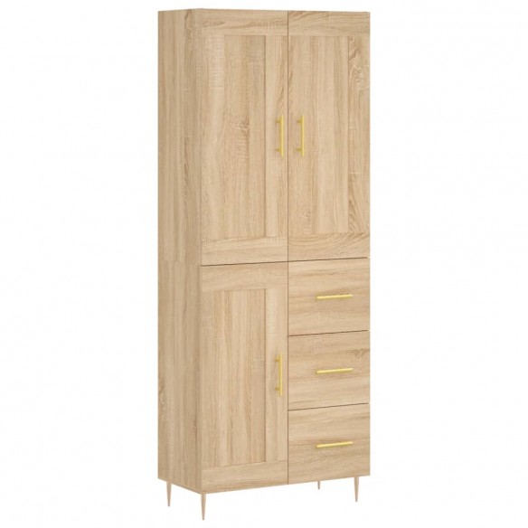 Buffet haut Chêne sonoma 69,5x34x180 cm Bois d'ingénierie