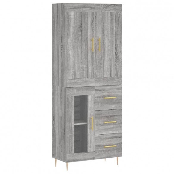 Buffet haut Sonoma gris 69,5x34x180 cm Bois d'ingénierie