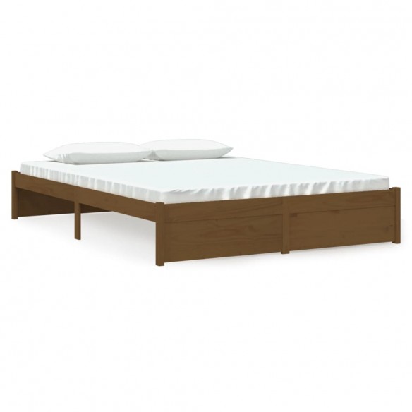 Cadre de lit Marron miel Bois massif 160x200 cm